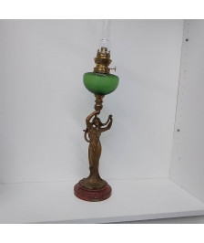 LAMPE ART NOUVEAU REGULE SIGNÉE BRUCHON