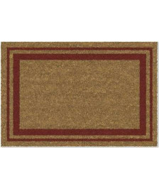 TAPIS COCO BORDURES ROUGE NATUREL/PVC 40X60CM