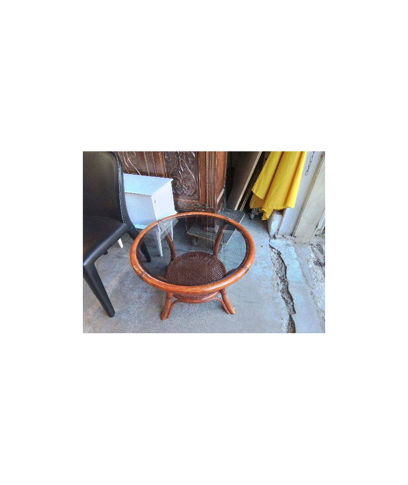 TABLE BASSE ROTIN