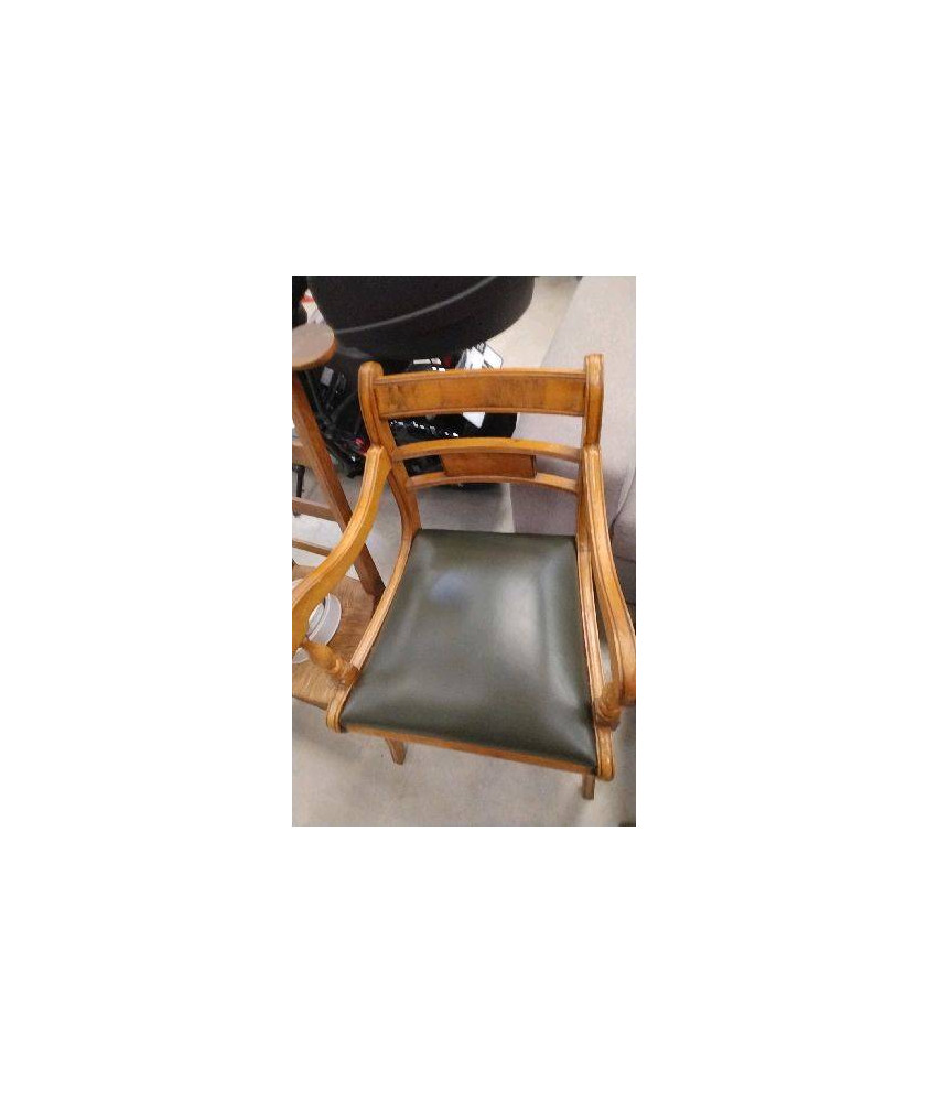 FAUTEUIL BOIS CUIR