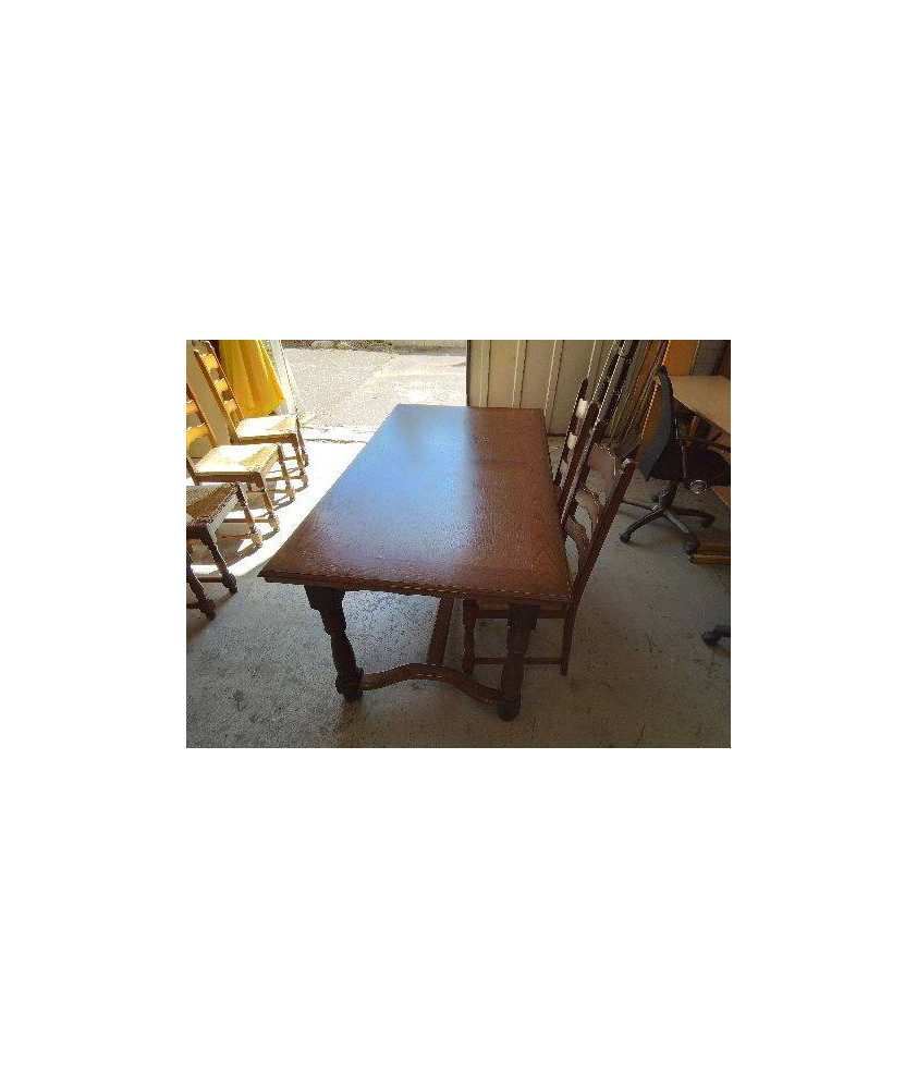 TABLE DE SALLE À MANGER RUSTIQUE AVEC RALLONGE INTÉGRÉE