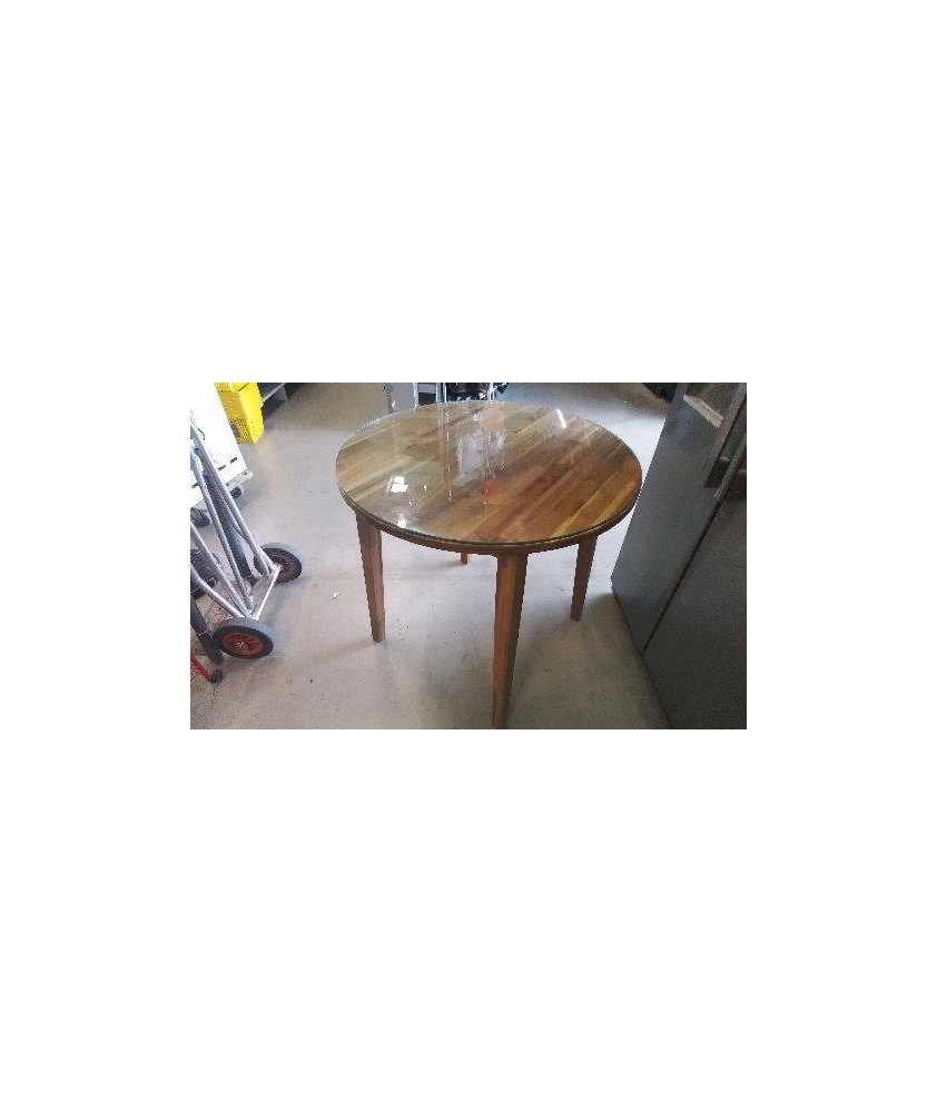 TABLE RONDE DESSUS VERRE DIAM 80