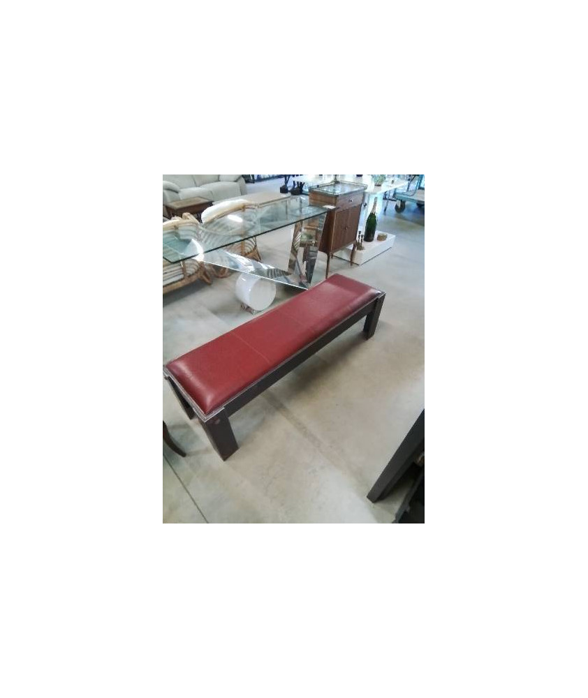 BANC METAL PU ROUGE 150X40