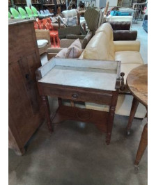 TABLE DE TOILETTE LOUIS PHILIPPE 1 TIROIR DESSUS MARBRE BLANC EN L\'ÉTAT 