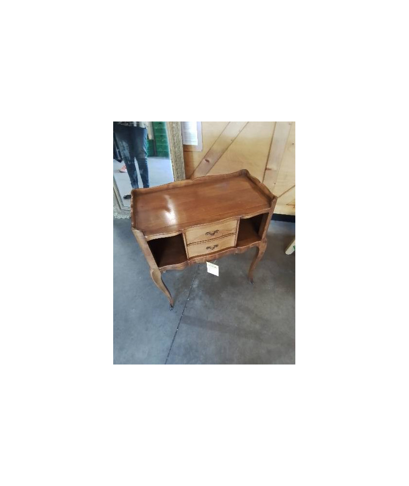 CHEVET BOIS CLAIR PIEDS GALBÉ 2 TIROIRS 2 NICHE STYLE RÉGENCE 