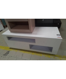 MEUBLE TV A TIROIR LAQUE BLANC