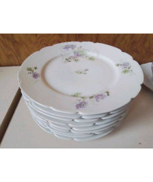 LOT DE 9 ASSIETTES EN PORCELAINE 