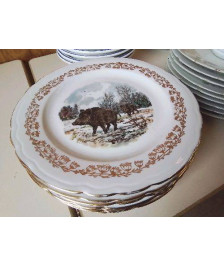 LOT DE 8 ASSIETTES EN PORCELAINE 