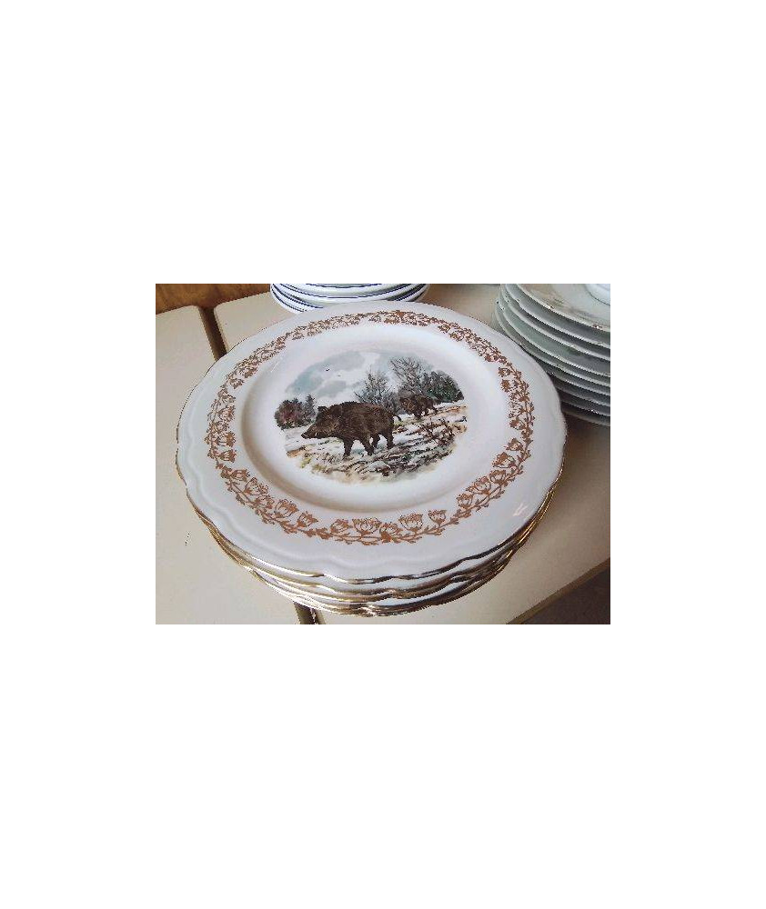LOT DE 8 ASSIETTES EN PORCELAINE 