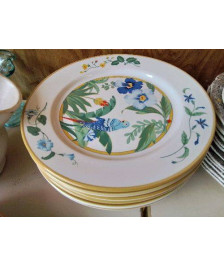 LOT DE 5 ASSIETTES DECORS PEROQUET