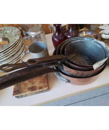 ENSEMBLE DE 4 CASSEROLES EN CUIVRE