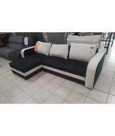 CANAPE D ANGLE NOIR ET BLANC CONVERTIBLE ET REVERSIBLE