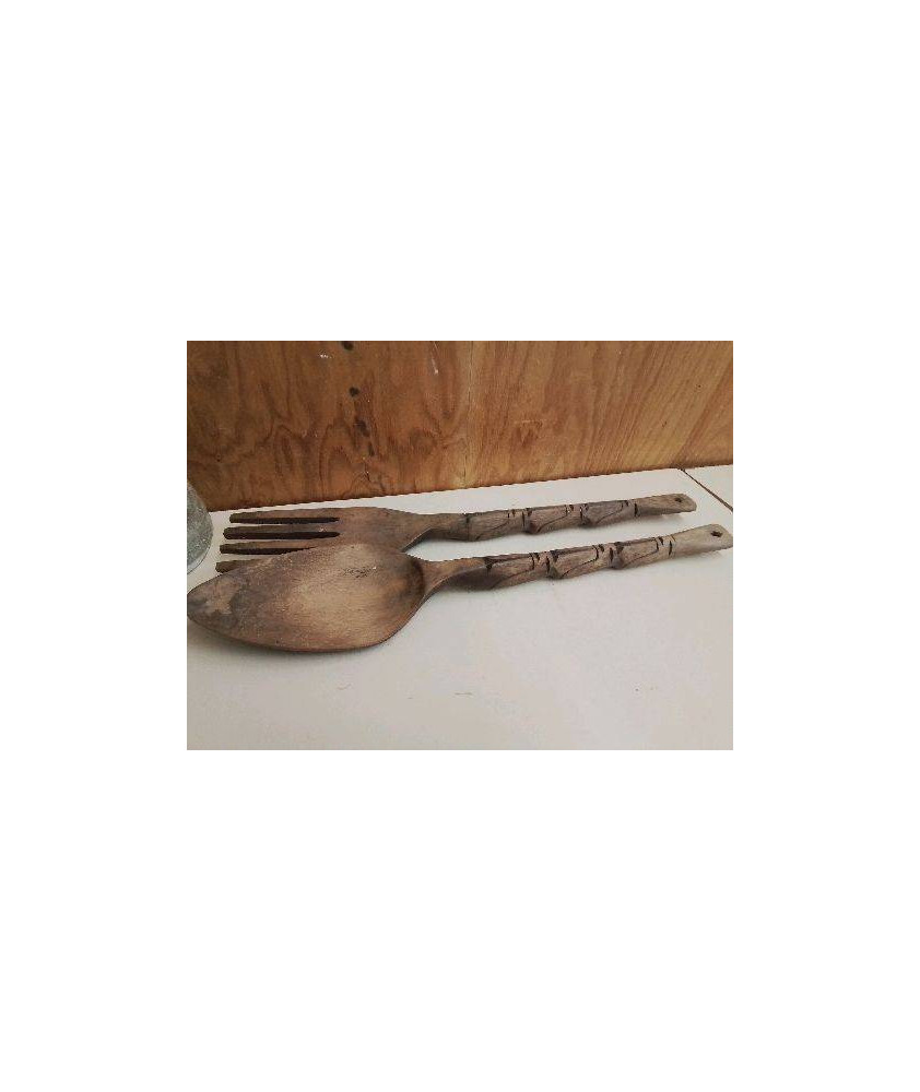 PAIRE DE 2 GEANTS COUVERTS EN BOIS 