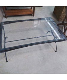 TABLE BASSE DESSUS VERRE