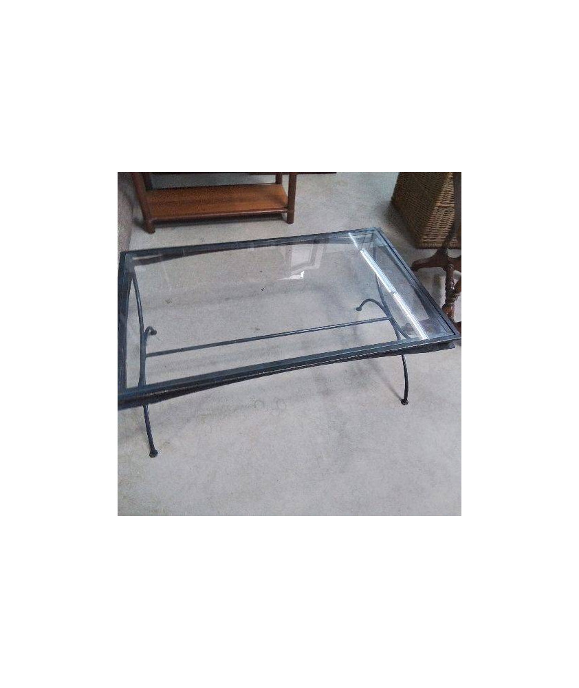TABLE BASSE DESSUS VERRE