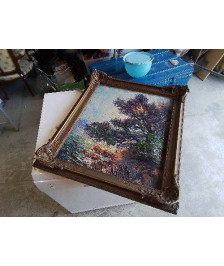 HUILE SUR TOILE AU COUTEAU DEBUT 20EME SIGNE P.FOREST