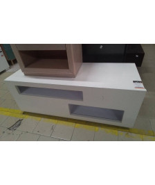 MEUBLE TV A TIROIR LAQUE BLANC