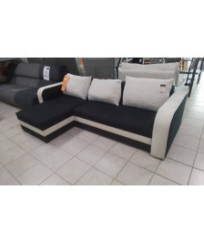 CANAPE D ANGLE NOIR ET BLANC CONVERTIBLE ET REVERSIBLE
