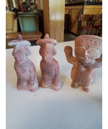 FIGURINE GUERRIER MEXICAIN TERRE CUITE 17CM