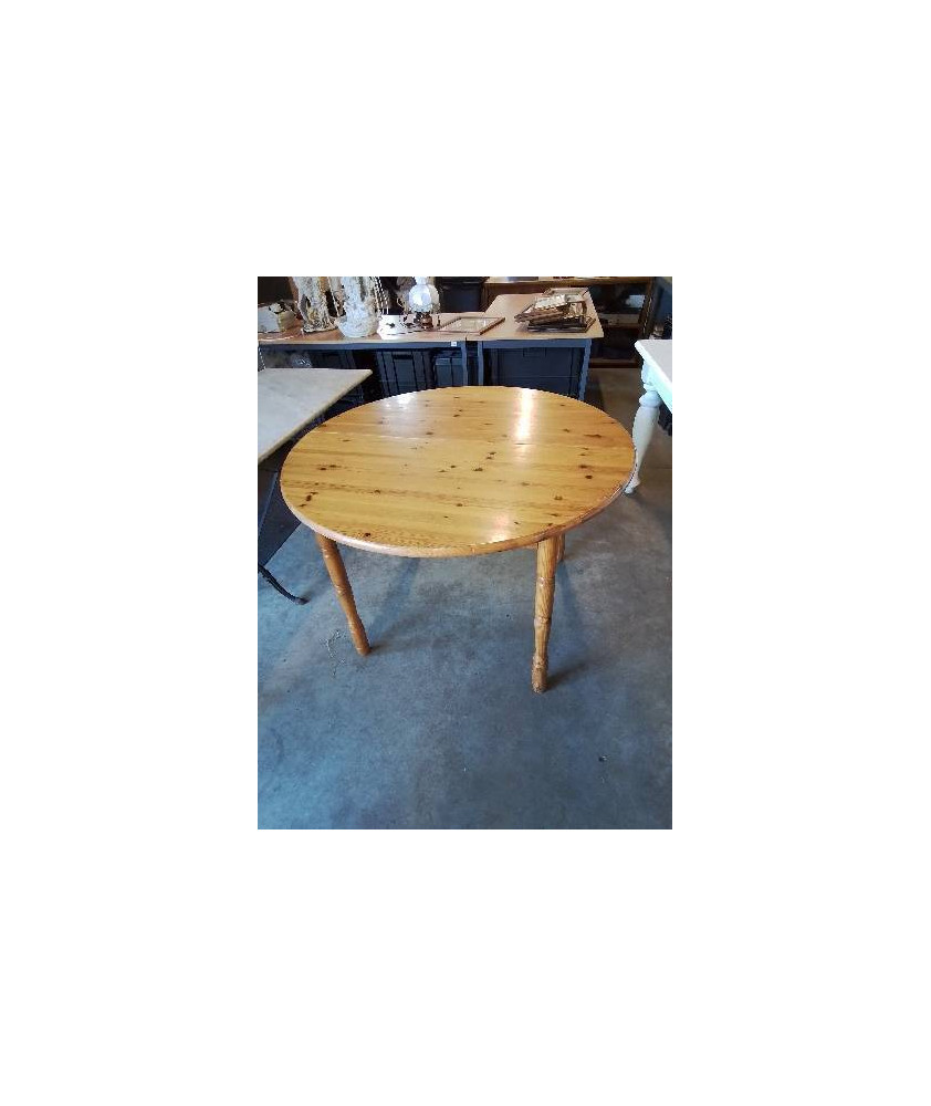 TABLE RONDE PIN A RALLONGES PAPILLON 105X76CM