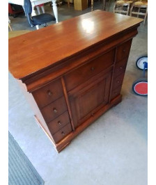 MEUBLE HI-FI BOIS MOULURÉ 1 PORTE 1 TIROIR STYLE LOUIS PHILIPPE