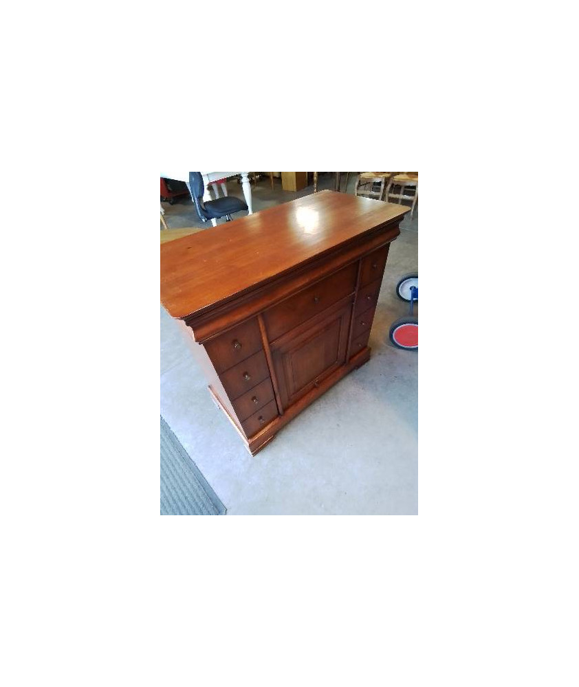 MEUBLE HI-FI BOIS MOULURÉ 1 PORTE 1 TIROIR STYLE LOUIS PHILIPPE