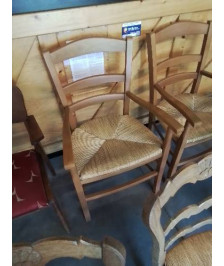 FAUTEUIL DE CHEMINÉE BOIS CLAIR PAILLÉ 