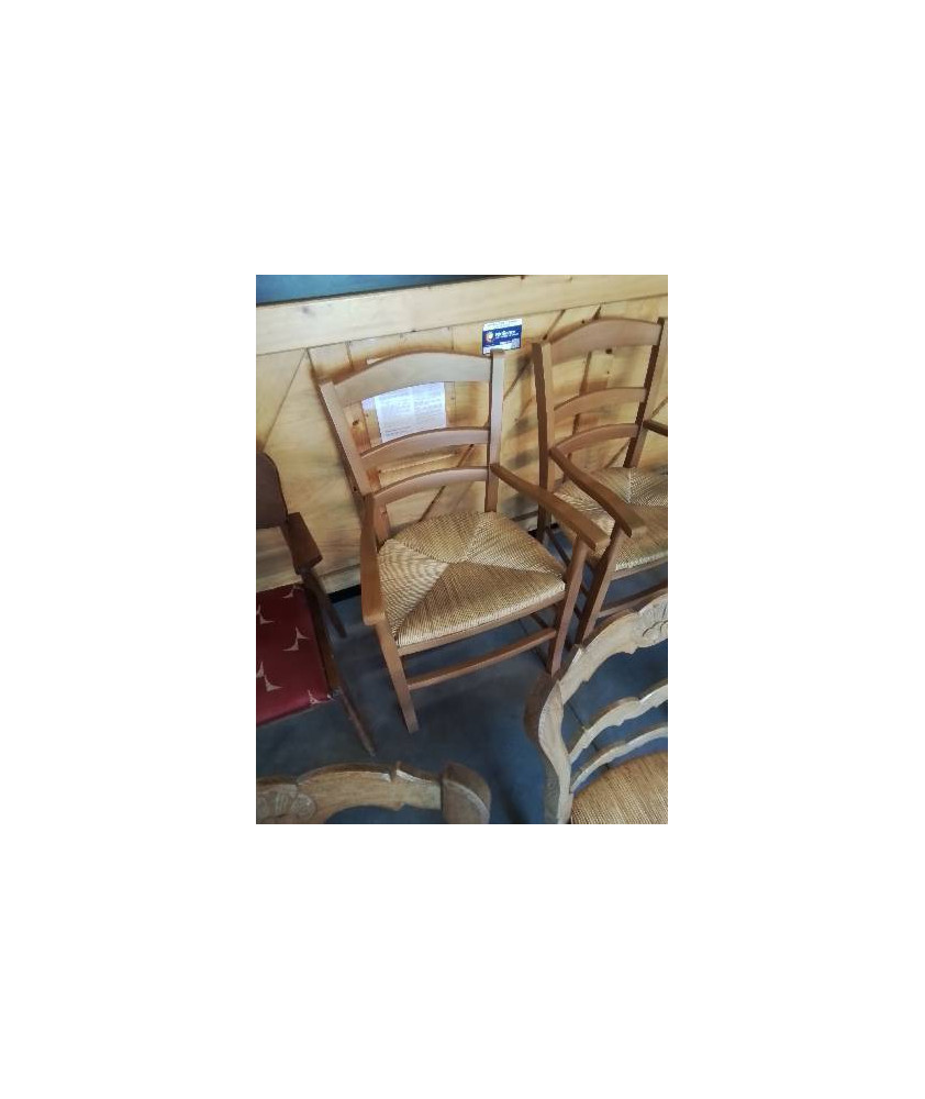 FAUTEUIL DE CHEMINÉE BOIS CLAIR PAILLÉ 