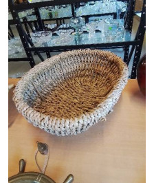 CORBEILLE OVALE CORDAGE TRESSÉE 