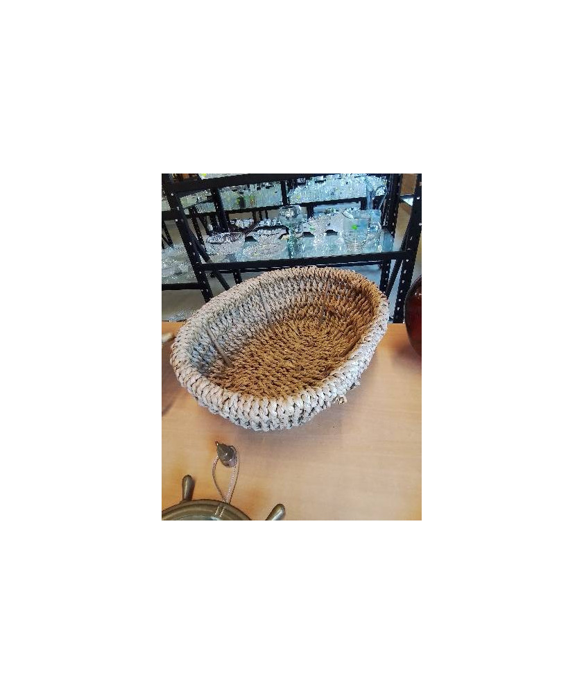 CORBEILLE OVALE CORDAGE TRESSÉE 