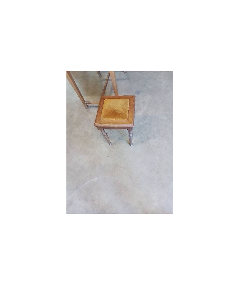 TABOURET CARRÉ BOIS DESSUS TISSU OR