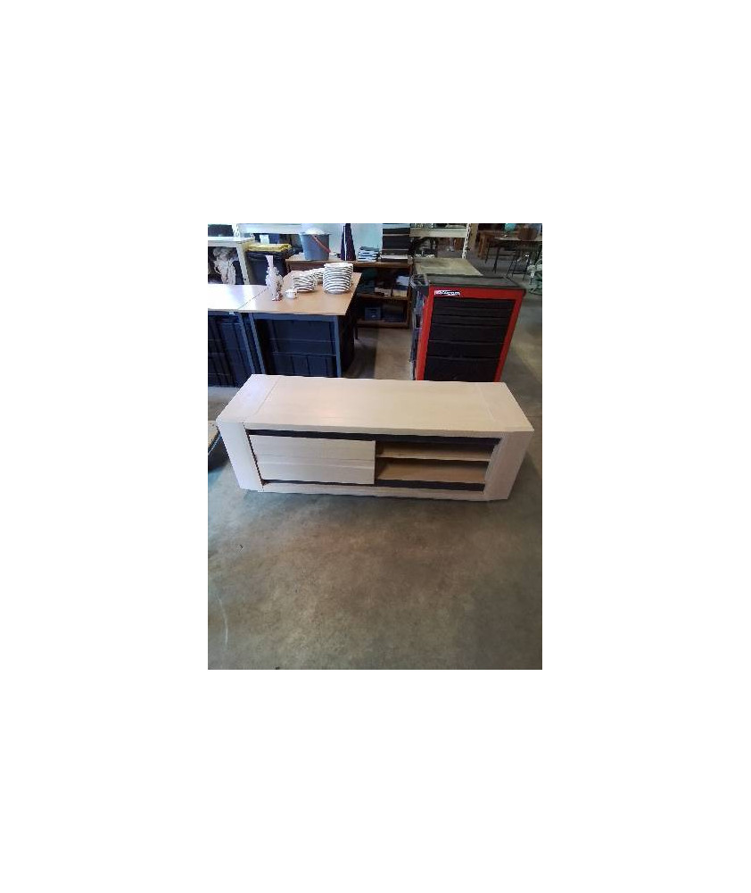 MEUBLE TV 1 NICHE 1 PORTE BOIS CLAIR 