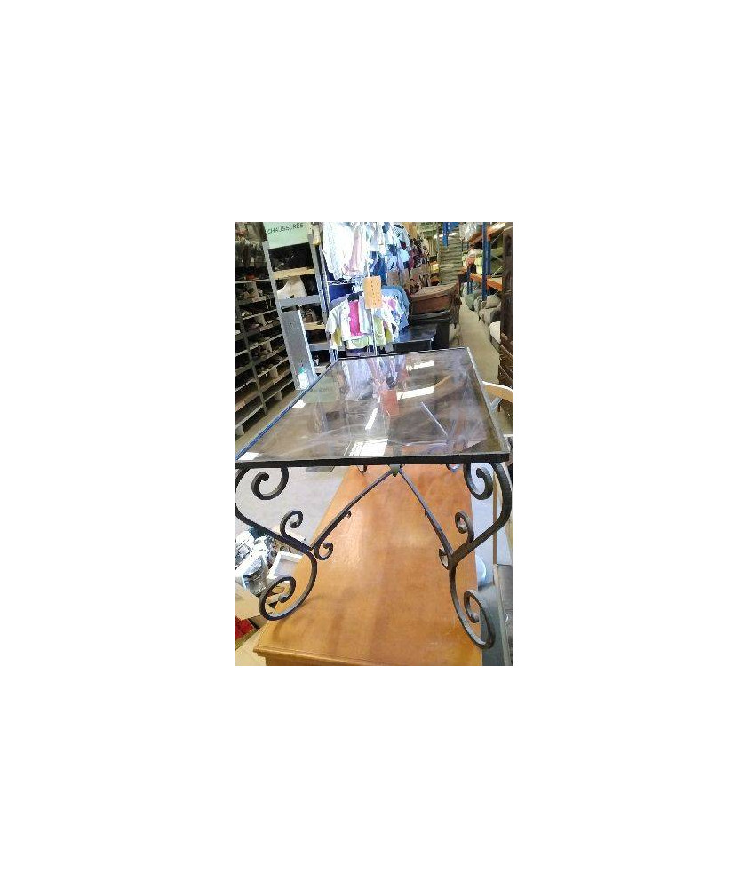 TABLE BASSE METAL VERRE