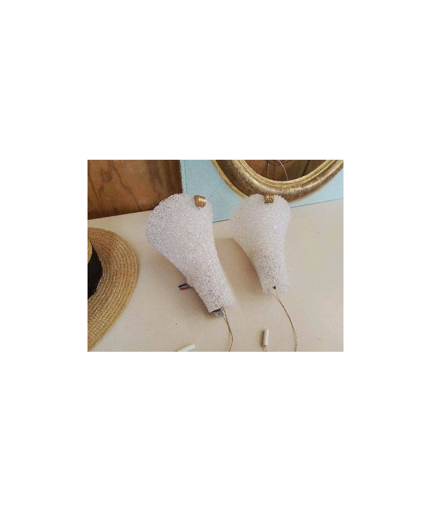 PAIRE D’APPLIQUES EN PLASTIQUE GRANULÉ ANNEE 60