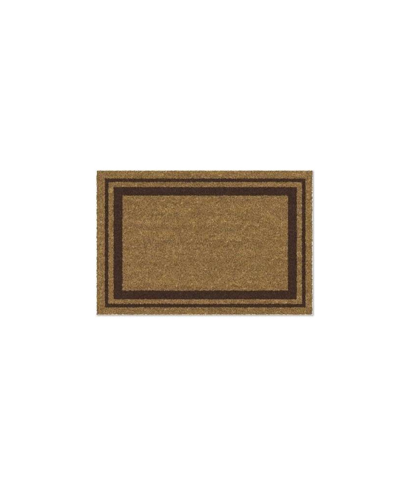 TAPIS COCO BORDURES MARRON NATUREL/PVC 40X60CM