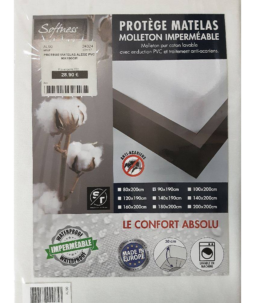 PROTEGE MATELAS ALESE PVC 90X190CM