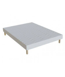 SOMMIER ELITE TAPISSIER BLANC 160X200 LATTES RECOUVERTES H15CM