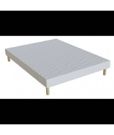 SOMMIER ELITE TAPISSIER BLANC 140X190CM LATTES RECOUVERTES H15CM