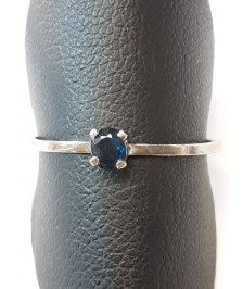 BAGUE OR BLANC 18K 0.80GR SAPHIR T53