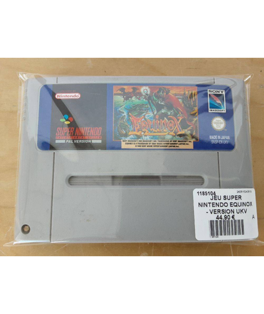 JEU SUPER NINTENDO EQUINOX - VERSION UKV JEU SUPER NINTENDO EQUINOX - VERSION UKV