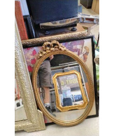 MIROIR OVALE DORE