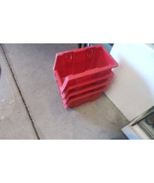 RANGEMENTS PLASTIQUE ROUGES X4