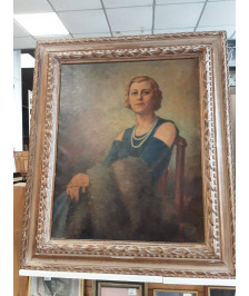 PEINTURE FEMME ASSISE 