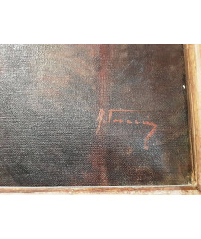 PEINTURE FEMME ASSISE 