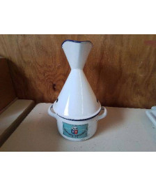 ANCIEN INHALATEUR EN TOLE ÉMAILLÉE