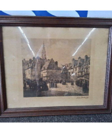 CADRE BRETON SCENE DE VILLAGE