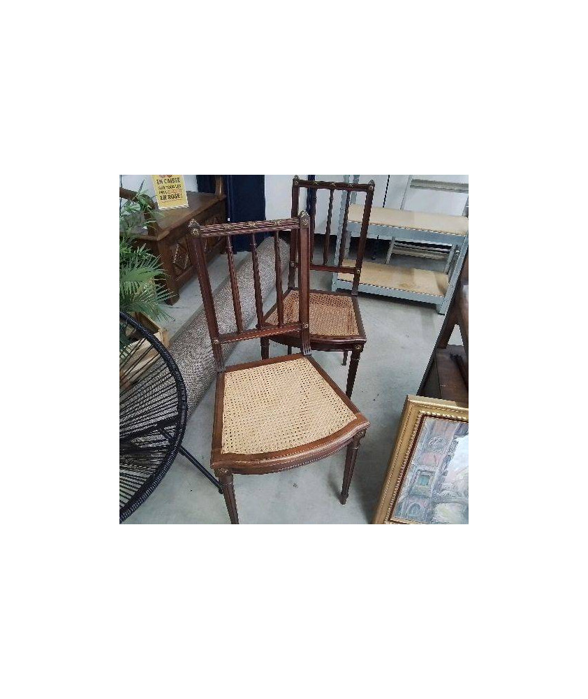 PAIRE DE CHAISES CANNAGE