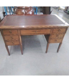 BUREAU 6 TIROIRS DESSUS CUIR