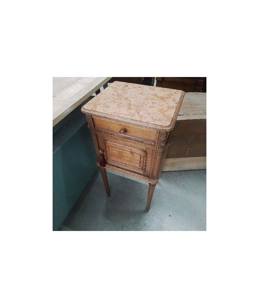 CHEVET 1 PORTE 1 TIROIR DESSUS MARBRE 