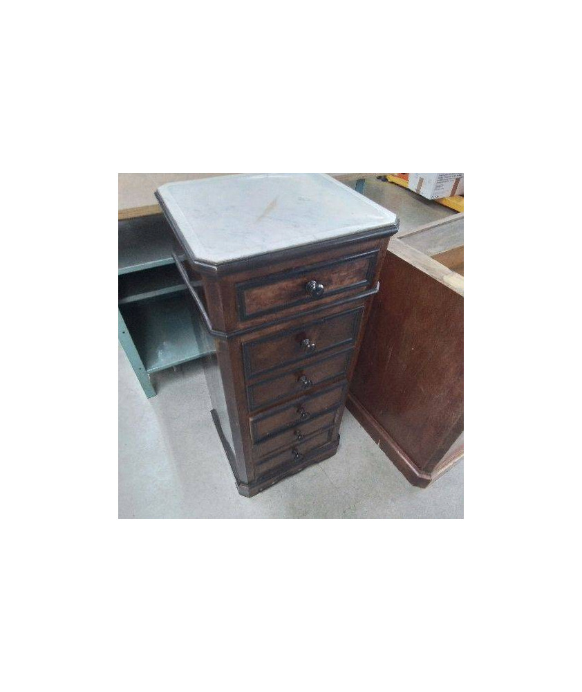 MEUBLE 4 TIROIRS 1 PORTE DESSUS MARBRE 